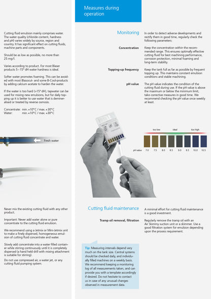 Handling and care of water-miscible coolants