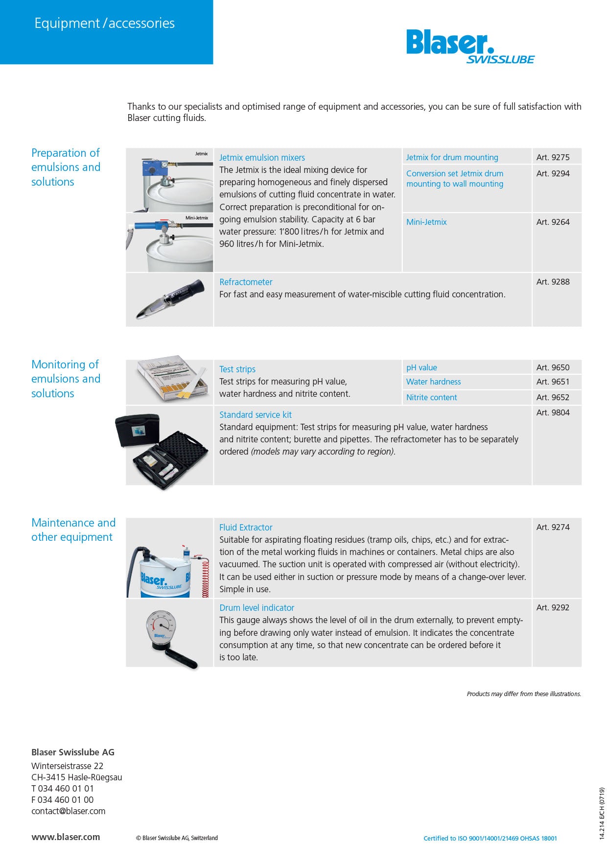 Handling and care of water-miscible coolants