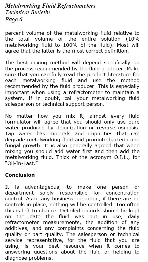 Demystifying the use of Refractometers for Metalworking Fluids