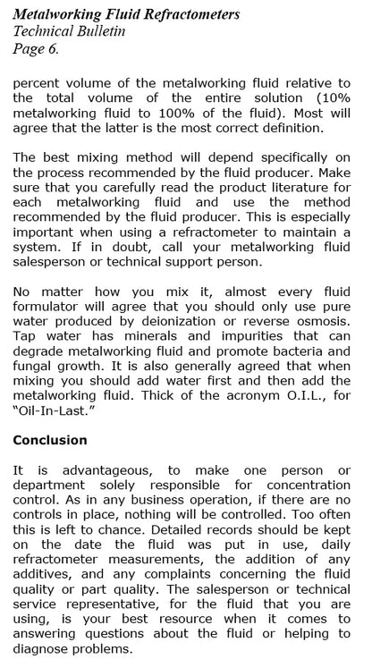 Demystifying the use of Refractometers for Metalworking Fluids