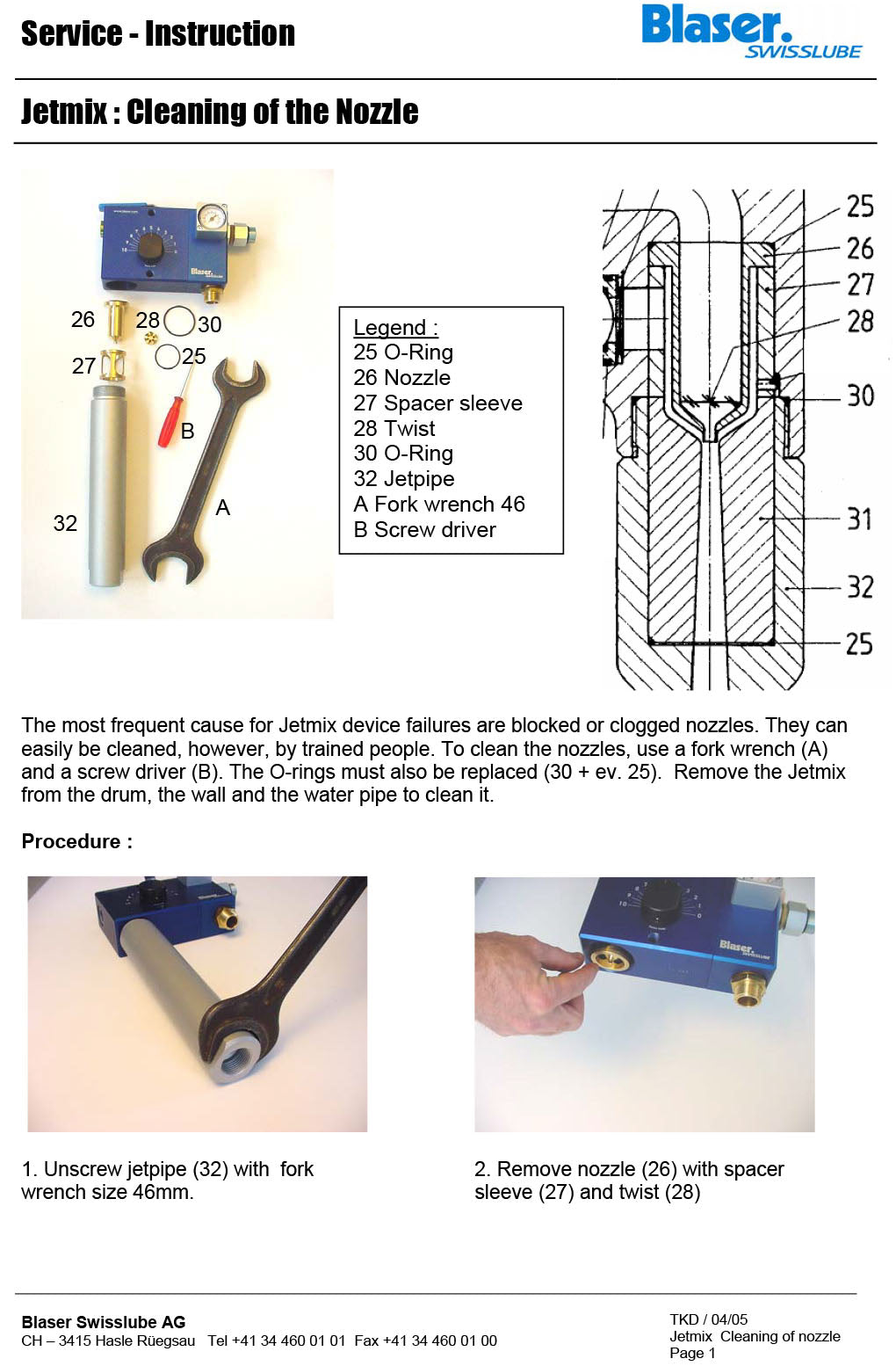 Blaser Jetmix Blue Cleaning of Nozzle