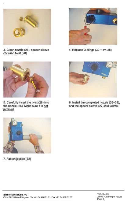 Blaser Jetmix Blue Cleaning of Nozzle